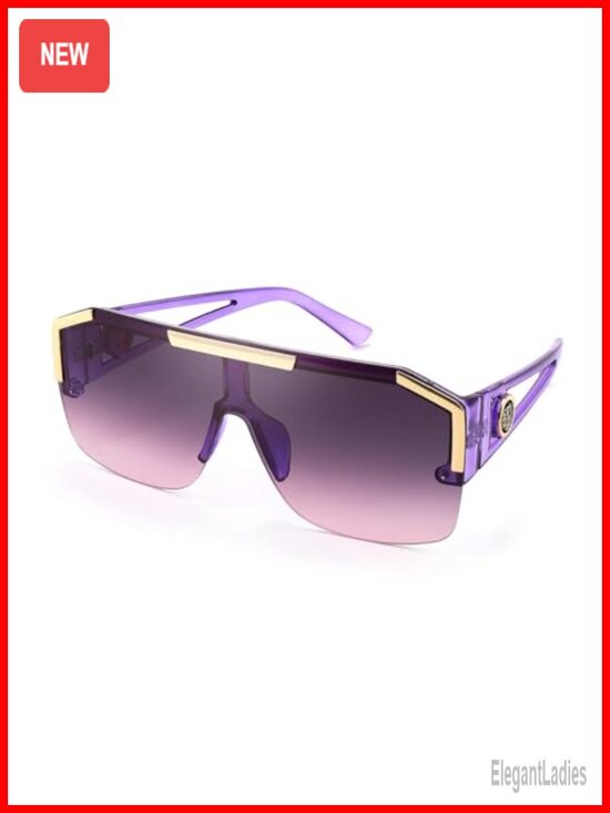 Square Oversized Shield Sunglasses UV400 Unisex Flat Top One Piece Lens main image 6